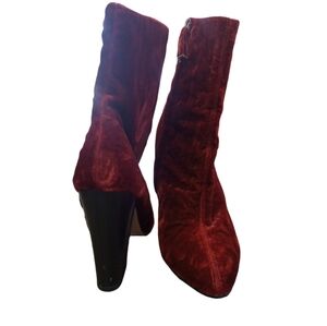 Zara basic collection velvet booties